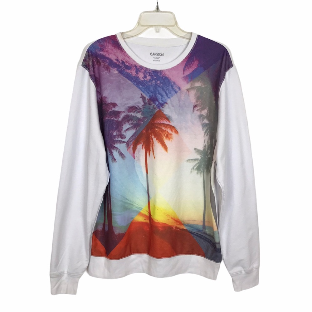 VTG Carbon Palm Tree Graphic Sweatshirt Size XL